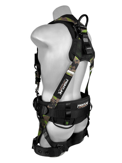 Frontline 110CTB-CF Camouflage Full Body Harness with Aluminum Hardware and Suspension Trauma Straps M/L VM Hardware