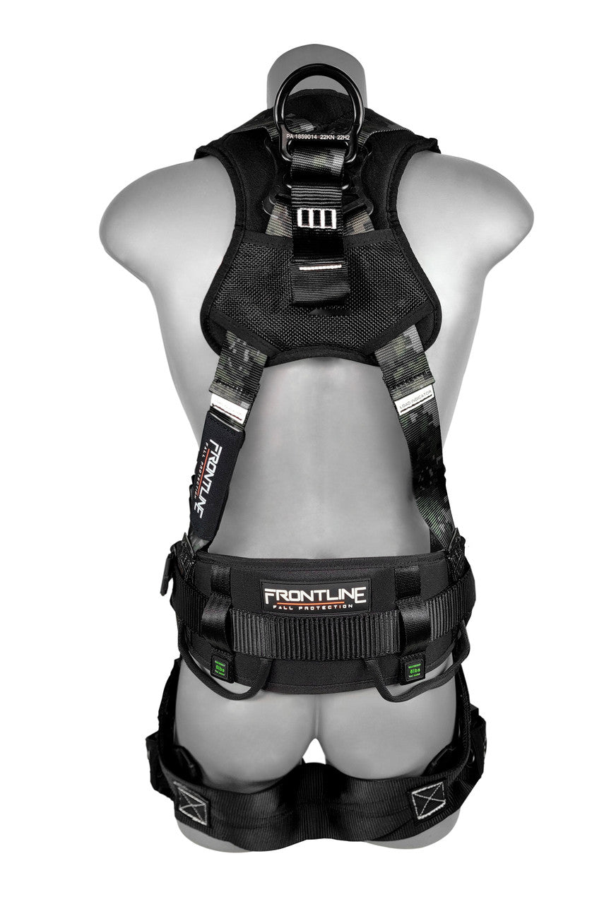 Frontline 110CTB-DC Digital Camo Full Body Harness with Aluminum Hardware and Suspension Trauma Straps XL/2X VM Hardware