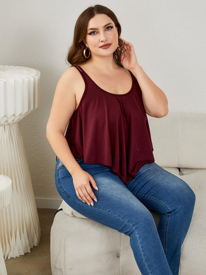 Plus Size Double-Strap Scoop Neck Cami See size chart under “more details” The Fashion Celestial