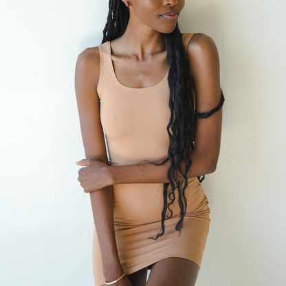 Tayler Dress - Single Layer Slip - Medium Nude Boob-eez
