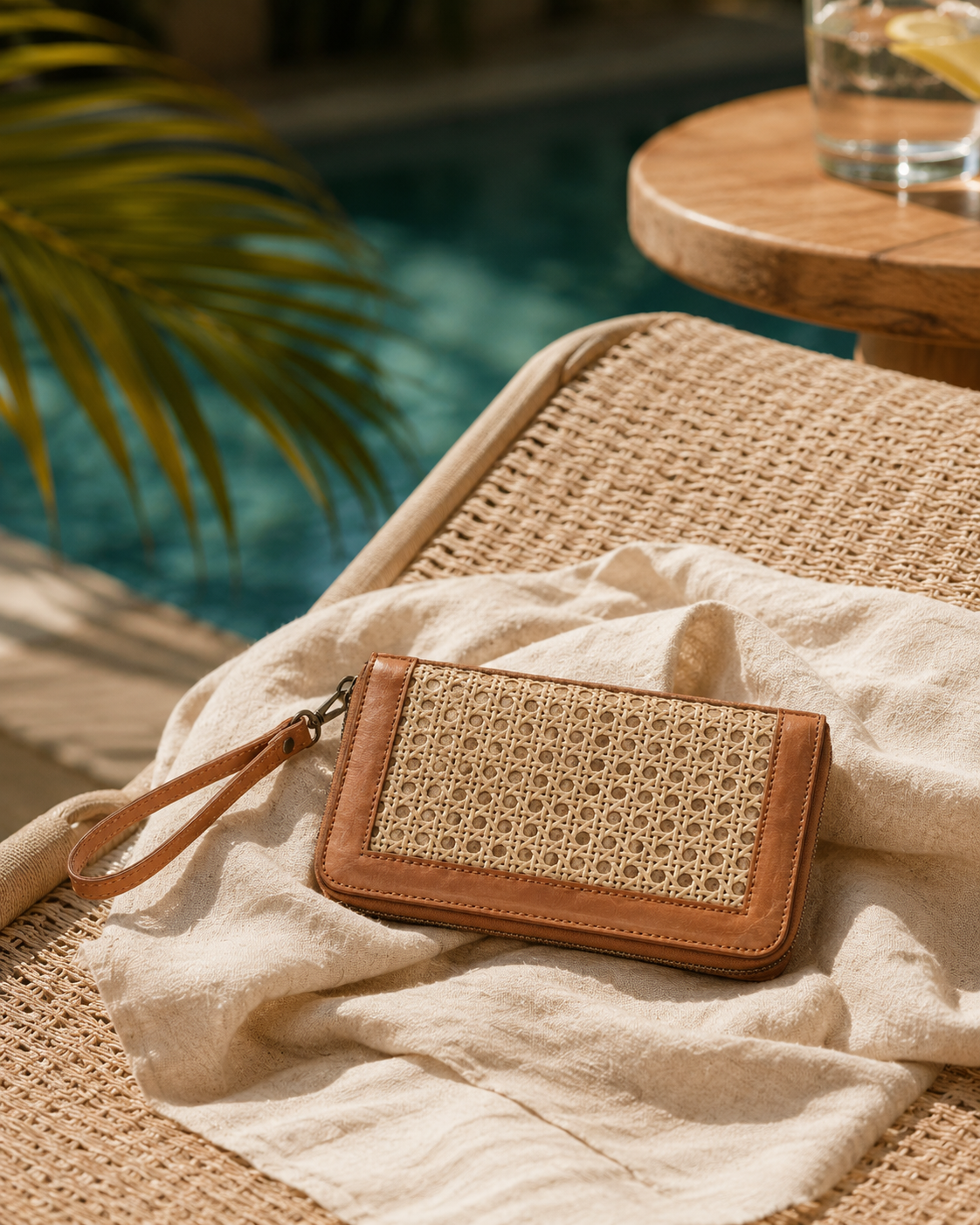 Raja Leather and Cane Wallet Village Thrive
