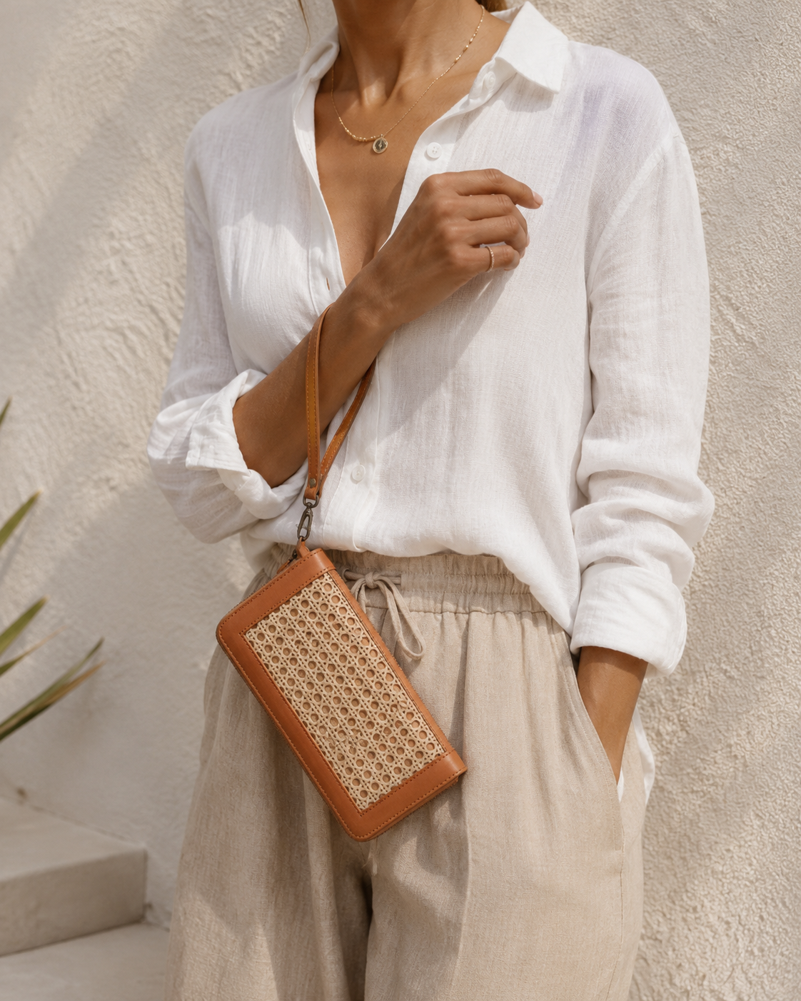 Raja Leather and Cane Wallet Village Thrive