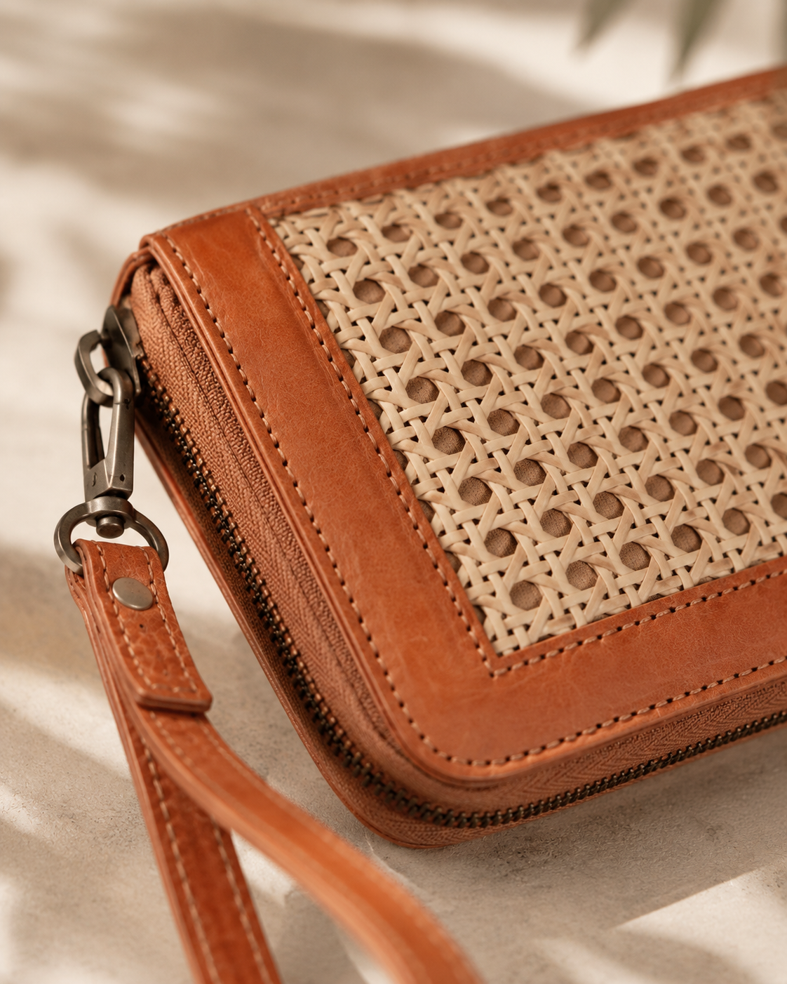Raja Leather and Cane Wallet Village Thrive