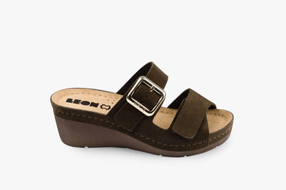 Amara by LEON- Women’s Leather Sandals- Adjustable Comfort Sandals with Gel-Insole LEON Footwear USA