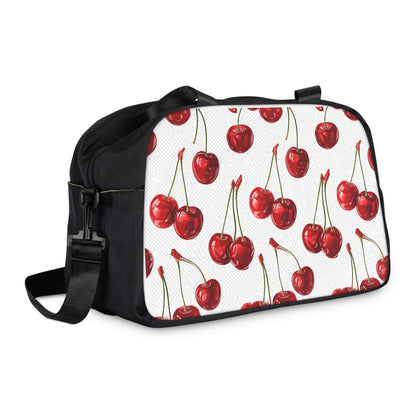 Sweet & Stylish  Womens White Cherry Print Fitness Handbag Country in My Heart