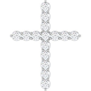 14K White 3/4 CTW Lab-Grown Diamond Cross Pendant Ethereal Legacy Boutiques