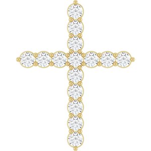14K Yellow 3/4 CTW Natural Diamond Cross Pendant Ethereal Legacy Boutiques