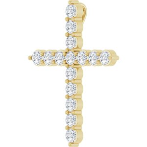 14K Yellow 3/4 CTW Natural Diamond Cross Pendant Ethereal Legacy Boutiques