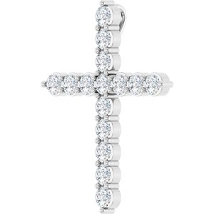 14K White 3/4 CTW Natural Diamond Cross Pendant Ethereal Legacy Boutiques