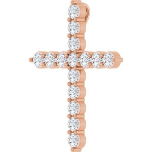 14K Rose 3/4 CTW Natural Diamond Cross Pendant Ethereal Legacy Boutiques