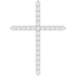 14K White 1 CTW Lab-Grown Diamond Cross Pendant Ethereal Legacy Boutiques