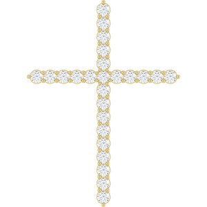 14K Yellow 1 CTW Natural Diamond Cross Pendant Ethereal Legacy Boutiques