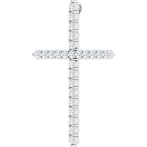 14K White 1 CTW Lab-Grown Diamond Cross Pendant Ethereal Legacy Boutiques