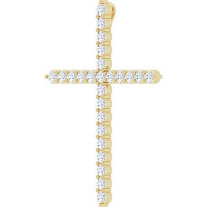 14K Yellow 1 CTW Natural Diamond Cross Pendant Ethereal Legacy Boutiques