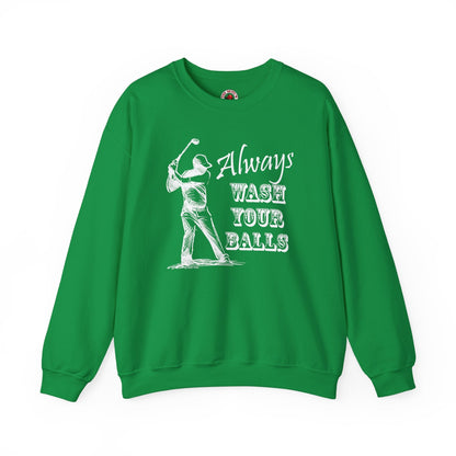 Always Wash Your Balls Golf Crewneck Sweatshirt The Devil's Pickle
