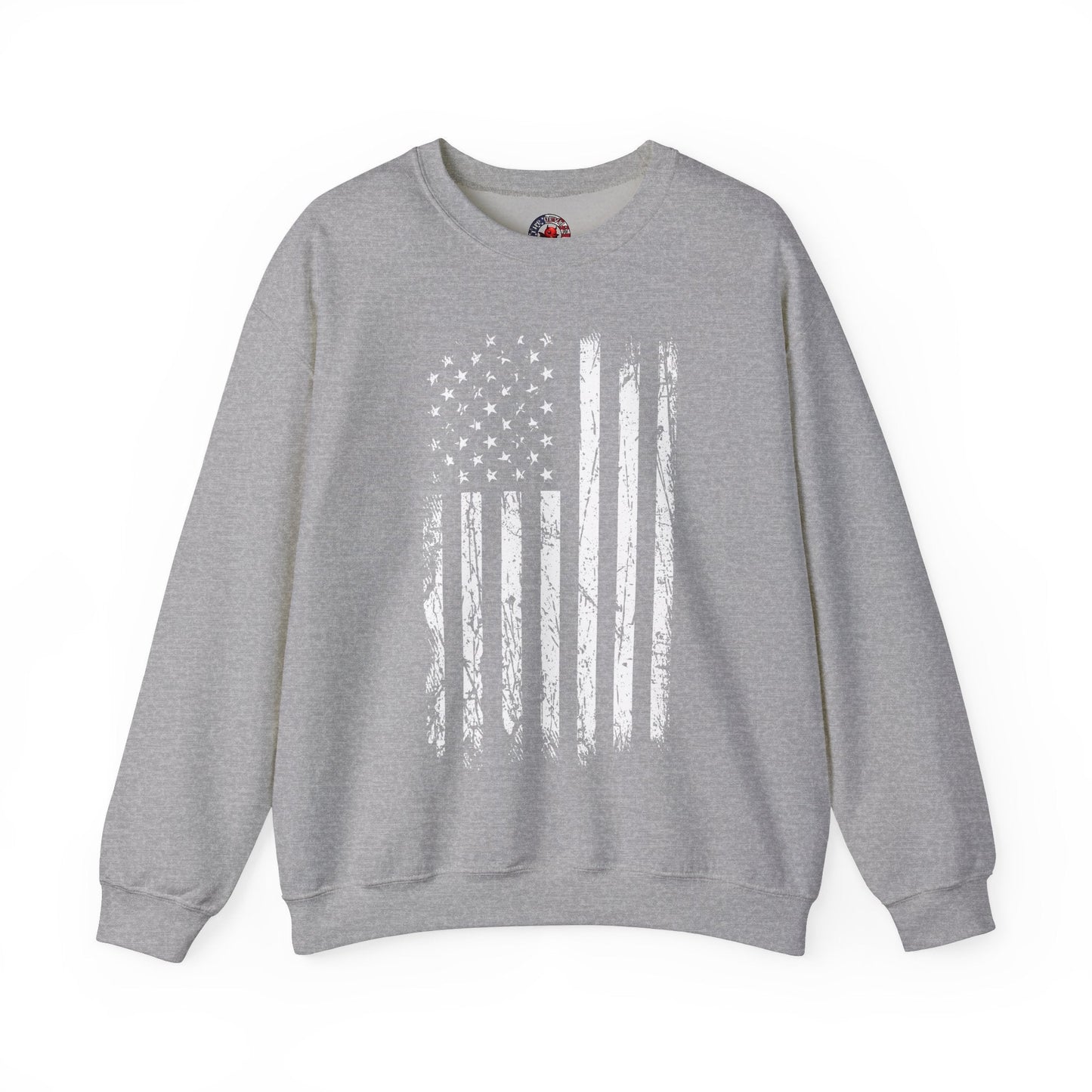 American Grunge Flag Crewneck Sweatshirt The Devil's Pickle