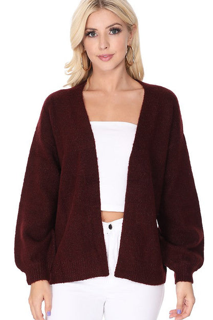 Bubble Bell Sleeve Chunky Open Sweater Cardigan Shop Style & More | Fresh Looks, Everyday Deals & Free Shipping