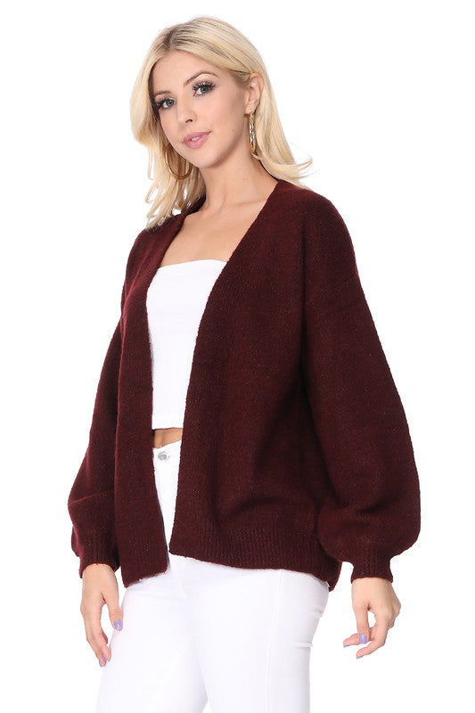 Bubble Bell Sleeve Chunky Open Sweater Cardigan Shop Style & More | Fresh Looks, Everyday Deals & Free Shipping