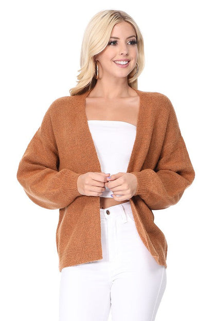 Bubble Bell Sleeve Chunky Open Sweater Cardigan Shop Style & More | Fresh Looks, Everyday Deals & Free Shipping