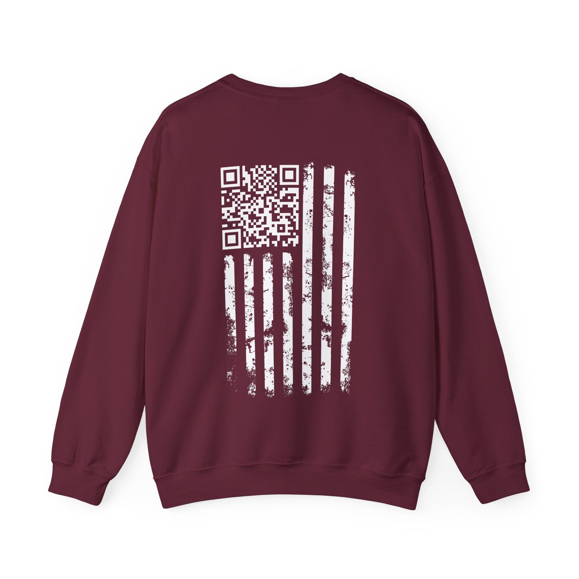 American Flag QR Code Crewneck Sweatshirt The Devil's Pickle