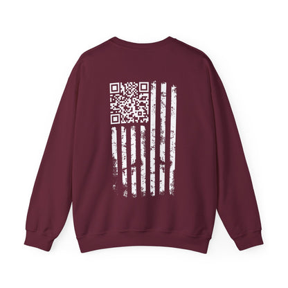 American Flag QR Code Crewneck Sweatshirt The Devil's Pickle