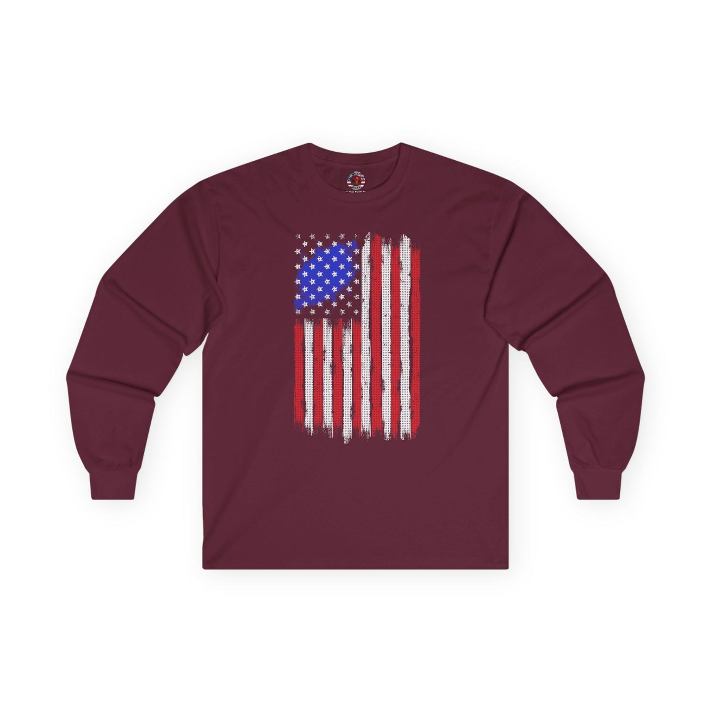 Tattered American Flag  Long Sleeve Tee The Devil's Pickle