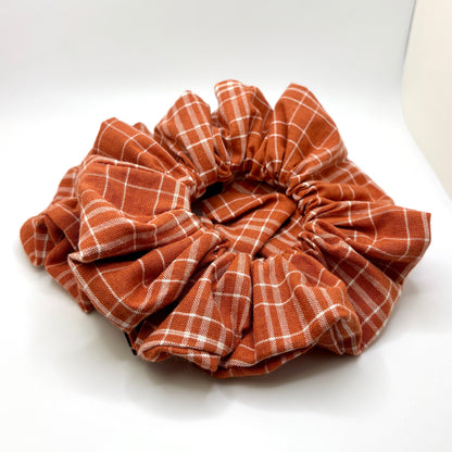 Rustic Orange Fall Plaid Scrunchie Enchanted Scrunch
