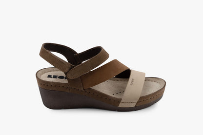 Kiara by LEON- Women’s Leather Platform Heel Sandals- Gel Insole & Adjustable Strap LEON Footwear USA