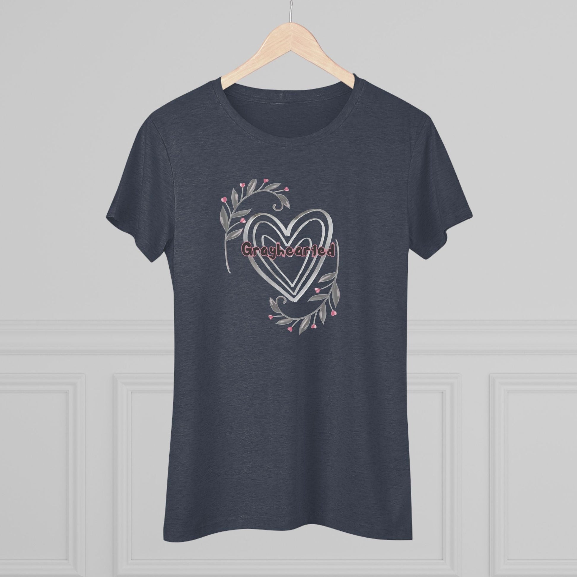 Grayhearted Women's Triblend Tee - Floral Heart Design Grayceful LLC