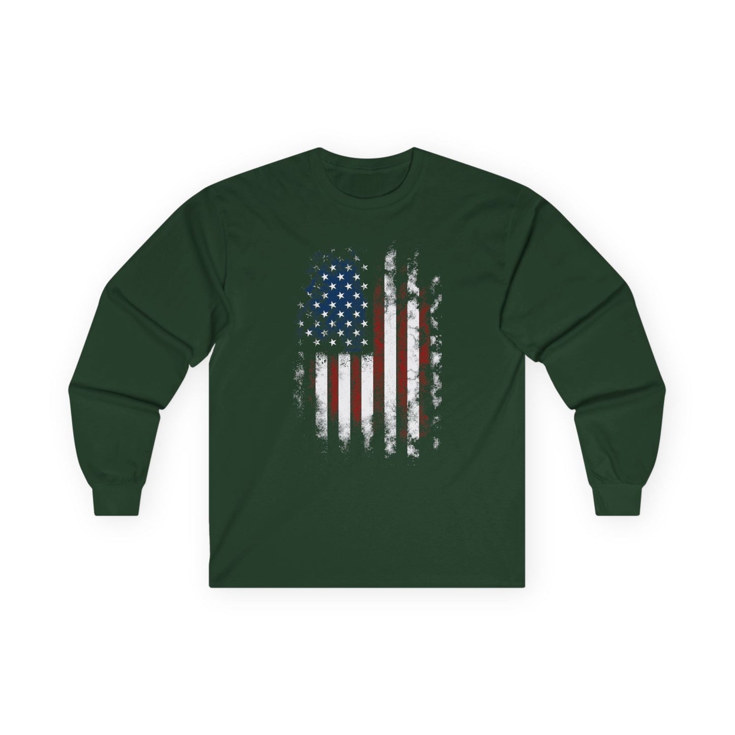 Distressed American Flag Long Sleeve Tee The Devil's Pickle