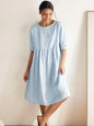 100% Linen A-Line Midi Dress VALENCIA LINTICO