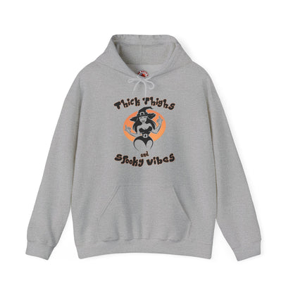 Thick Thighs and Spooky Vibes Hooded Sweatshirt The Devil's Pickle