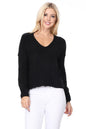 Wide V-Neck Oversized Sweater Top w. Side Slit Shop Style & More | Fresh Looks, Everyday Deals & Free Shipping