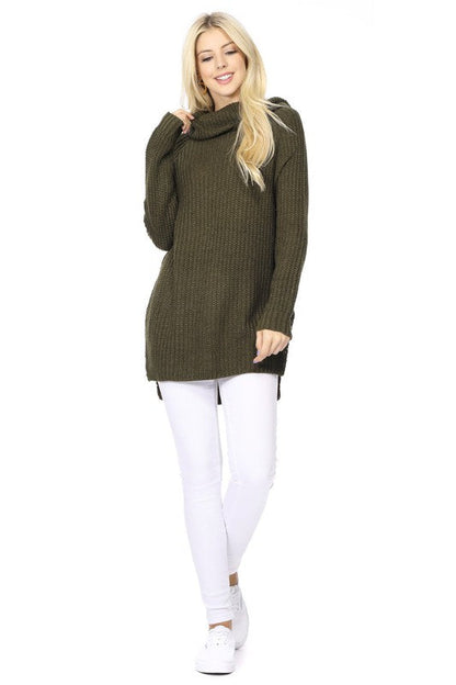 Turtleneck Oversized Waffle Knit Tunic Sweater Shop Style & More | Fresh Looks, Everyday Deals & Free Shipping
