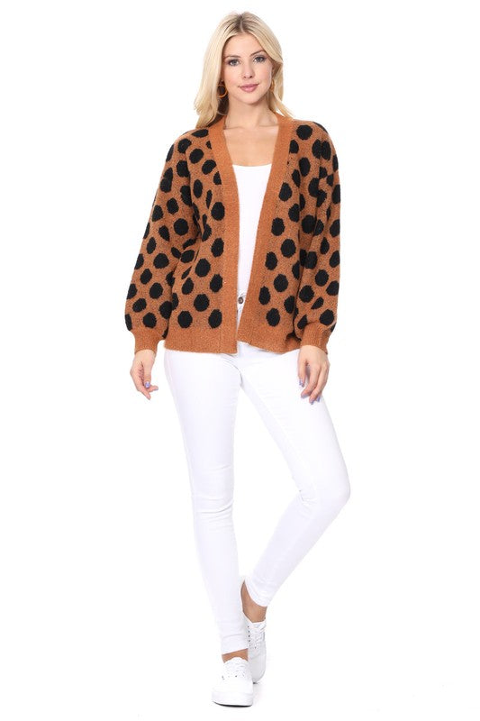 Polka Dot Jacquard Sweater Shrug Cardigan Shop Style & More | Fresh Looks, Everyday Deals & Free Shipping