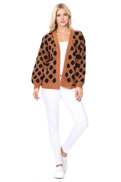 Polka Dot Jacquard Sweater Shrug Cardigan Shop Style & More | Fresh Looks, Everyday Deals & Free Shipping