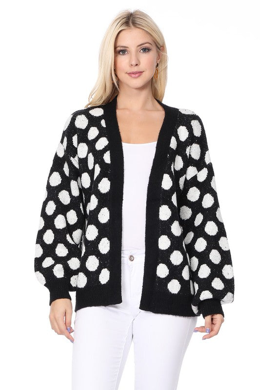 Polka Dot Jacquard Sweater Shrug Cardigan Shop Style & More | Fresh Looks, Everyday Deals & Free Shipping
