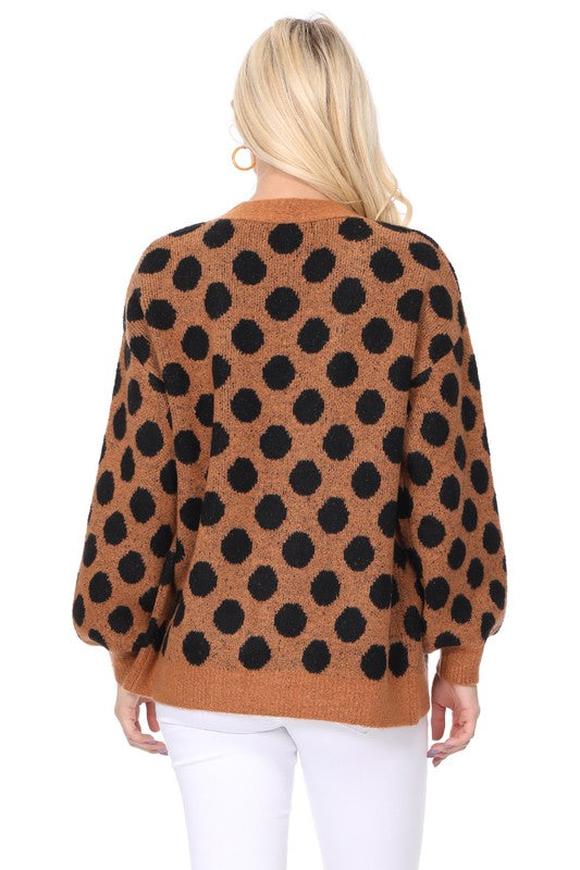 Polka Dot Jacquard Sweater Shrug Cardigan Shop Style & More | Fresh Looks, Everyday Deals & Free Shipping