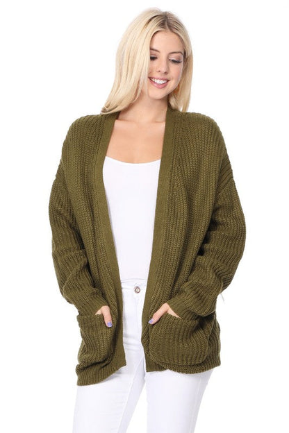 Chunky Waffle Knit Open Front Sweater Cardigan Shop Style & More | Fresh Looks, Everyday Deals & Free Shipping