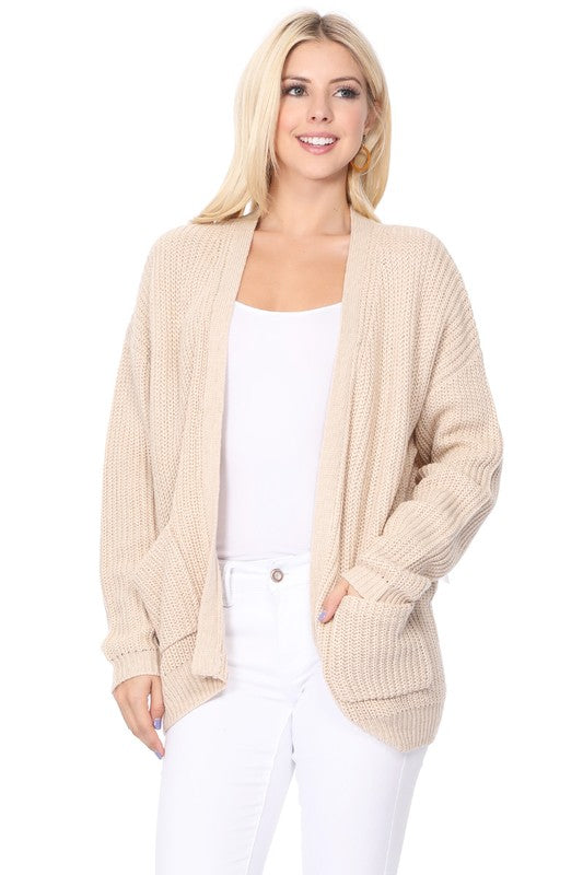 Chunky Waffle Knit Open Front Sweater Cardigan Shop Style & More | Fresh Looks, Everyday Deals & Free Shipping