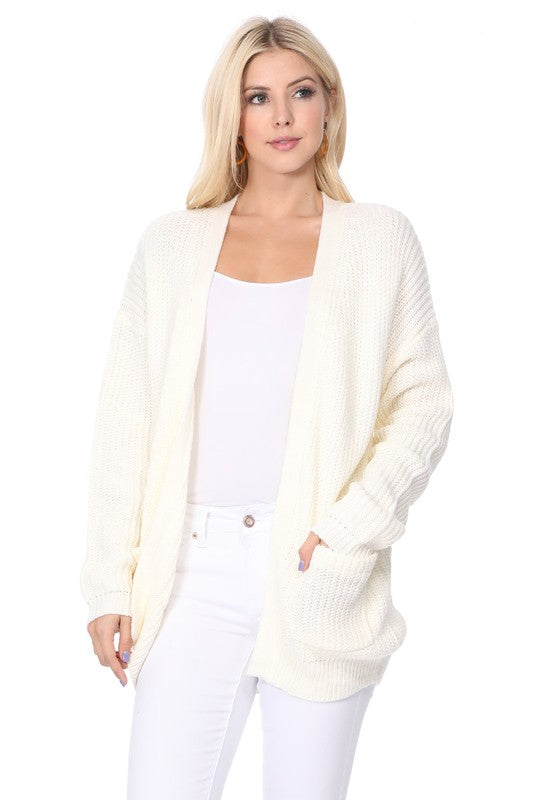 Chunky Waffle Knit Open Front Sweater Cardigan Shop Style & More | Fresh Looks, Everyday Deals & Free Shipping