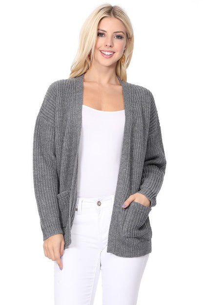 Chunky Waffle Knit Open Front Sweater Cardigan Shop Style & More | Fresh Looks, Everyday Deals & Free Shipping