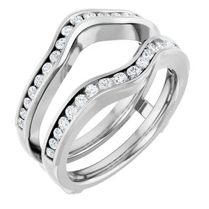 Platinum 1/2 CTW Natural Diamond Ring Guard Ethereal Legacy Boutiques