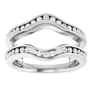Platinum 1/2 CTW Natural Diamond Ring Guard Ethereal Legacy Boutiques