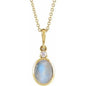 14K Yellow 10x8 mm Natural Rainbow Moonstone & .03 CT Natural Diamond 16-18" Necklace Ethereal Legacy Boutiques