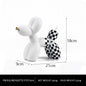 New black and white plaid balloon dog ornaments creative TV cabinet wine cabinet living room porch resin crafts