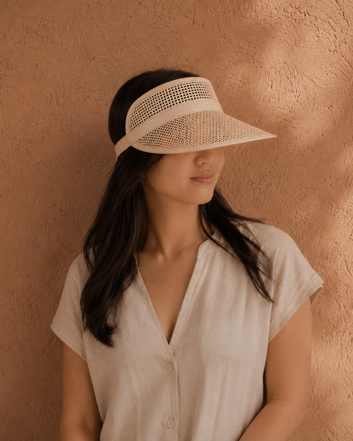Sumi Leather and Cane Rattan Visor Village Thrive