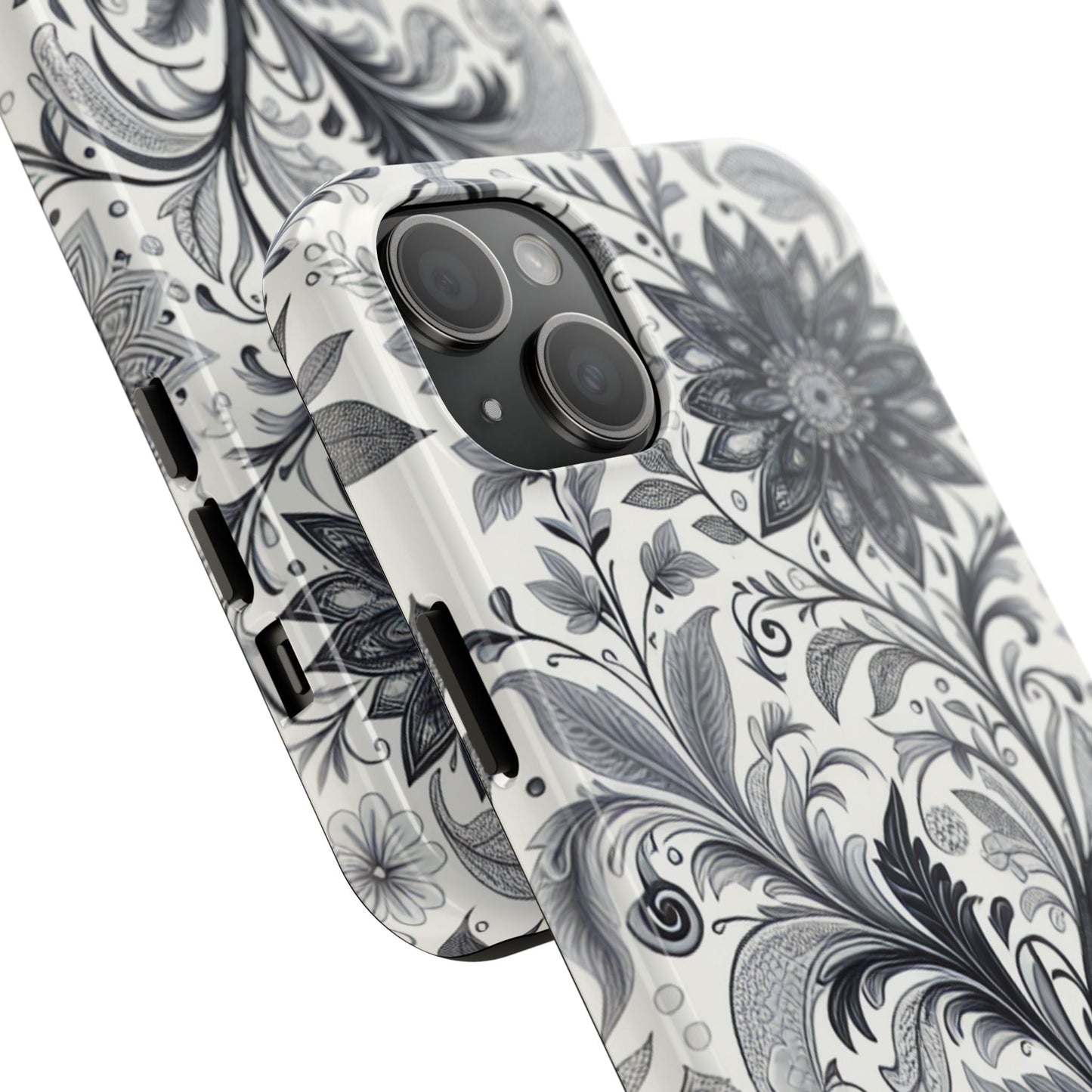 Floral Tough Phone Cases, Durable Phone Cover, Stylish Floral Design, Gift for Her, Trendy Tech Accessories, Birthday Present Grayceful LLC