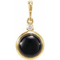 14K Yellow 8 mm Natural Black Onyx & .03 CT Natural Diamond Cabochon Pendant Ethereal Legacy Boutiques
