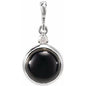 Platinum 8 mm Natural Black Onyx & .03 CT Natural Diamond Cabochon Pendant Ethereal Legacy Boutiques